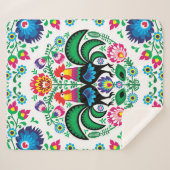 Square Poland Rooster Pattern Sherpa Deken (Voorkant (horizontaal))