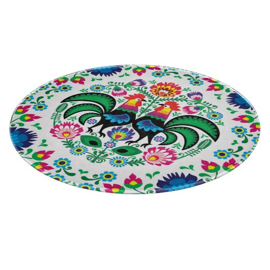 Square Poland Rooster Pattern Snijplank (Hoek)