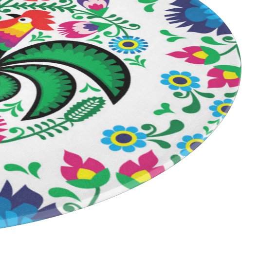 Square Poland Rooster Pattern Snijplank (Hoek)