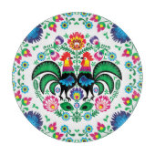 Square Poland Rooster Pattern Snijplank (Voorkant)