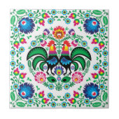 Square Poland Rooster Pattern Tegeltje (Voorkant)