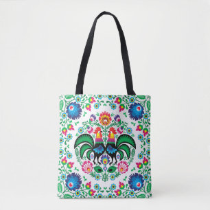 Square Poland Rooster Pattern Tote Bag