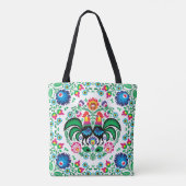 Square Poland Rooster Pattern Tote Bag (Achterkant)