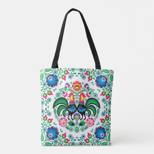 Square Poland Rooster Pattern Tote Bag (Achterkant)