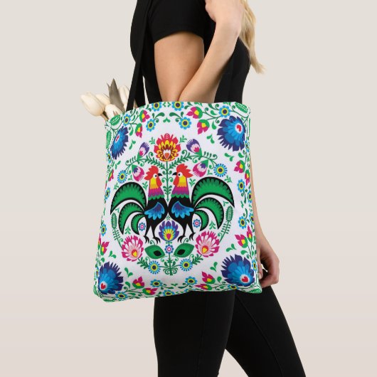 Square Poland Rooster Pattern Tote Bag (Dichtbij)