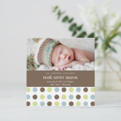 Square Polkadot | Aankondiging van geboorte (Staand voorkant)