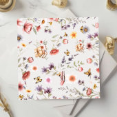 Square Poppy & Lavender Book Theme Bridal Shower Kaart