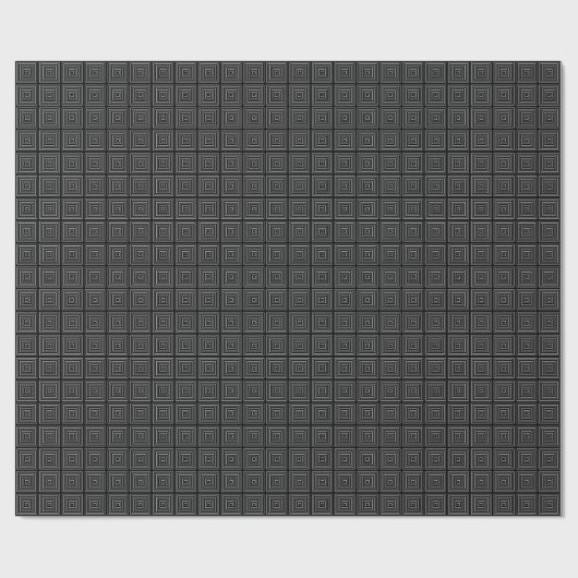 Square Prisms Black White Cadeaupapier (Vlak)
