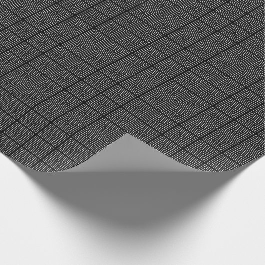 Square Prisms Black White Cadeaupapier (Hoek)