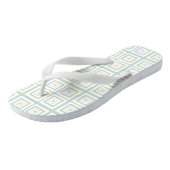 Square Prisms Duck Egg Blue Gold White Teenslippers (Schuin)
