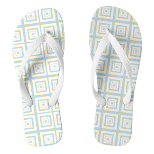Square Prisms Duck Egg Blue Gold White Teenslippers
