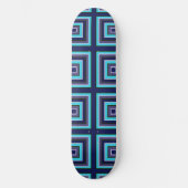 Square Prisms Navy Turquoise Paars Green White Persoonlijk Skateboard (Voorkant)