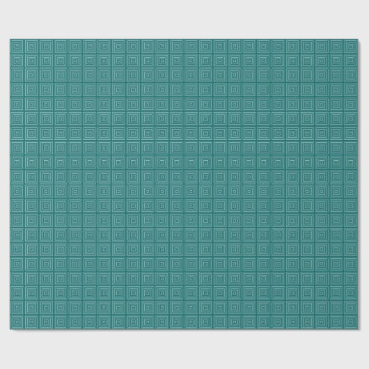 Square Prisms Turquoise White Cadeaupapier (Vlak)