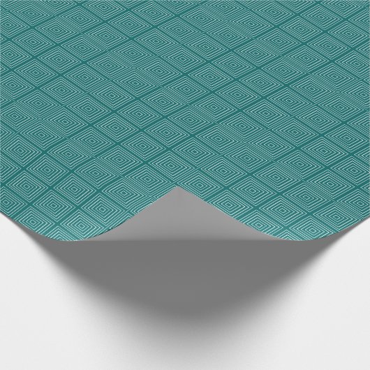Square Prisms Turquoise White Cadeaupapier (Hoek)