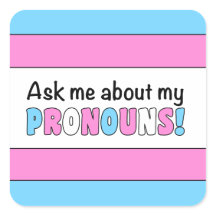 Square Pronouns Sticker (Trans Pride)