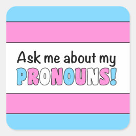 Square Pronouns Sticker (Trans Pride)