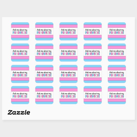 Square Pronouns Sticker (Trans Pride) (Vel)