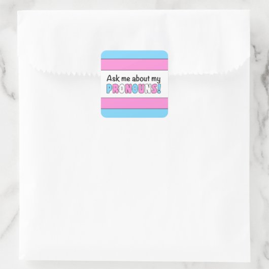 Square Pronouns Sticker (Trans Pride) (Tas)