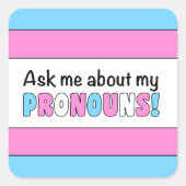 Square Pronouns Sticker (Trans Pride) (Voorkant)