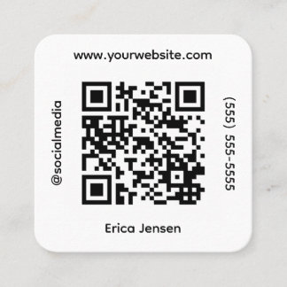Square QR Social Media Contact Vierkante Visitekaartje