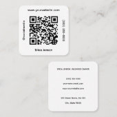 Square QR Social Media Contact Vierkante Visitekaartje (Voorkant / Achterkant)