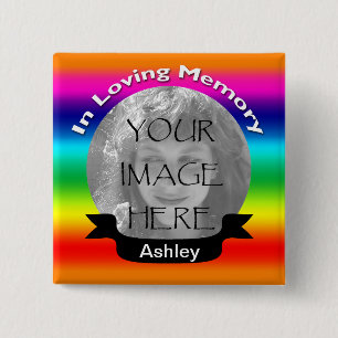 Square Rainbow Photo Button