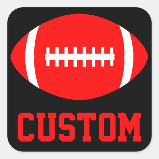 Square Red Football Sticker for Team Party of Game (Voorkant)