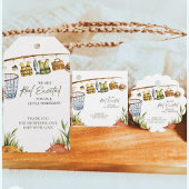 Square Reel Spannend Baby shower Dank u Bedankjes Labels