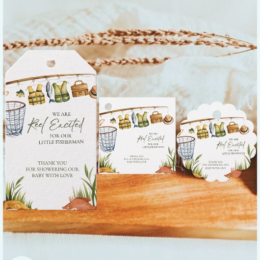 Square Reel Spannend Baby shower Dank u Bedankjes Labels