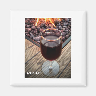SQUARE REFRIGERATOR MAGNET WINE GLASS FIPIT