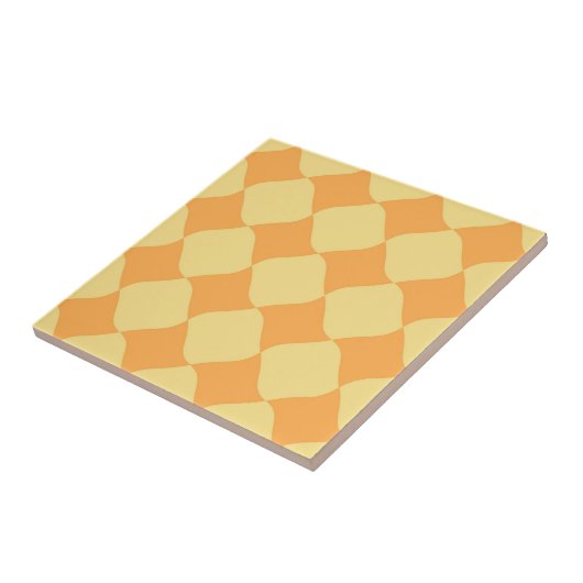 Square Retro  Yellow Pattern  Tegeltje (Zijkant)
