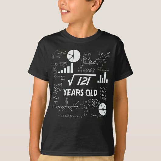 Square root 121 = 11 jaar oud - jarig t-shirt (Voorkant)