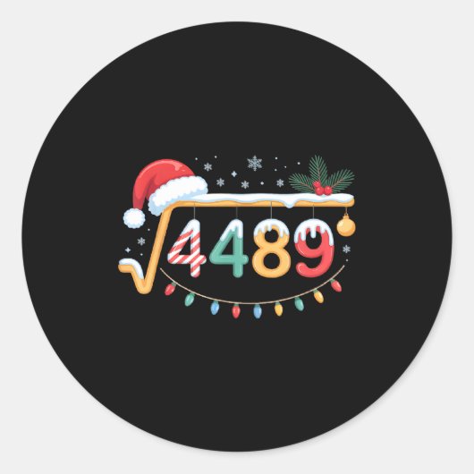 Square Root 4489 Funny 67 Meme Math Teacher 6 7 Ch Ronde Sticker (Voorkant)