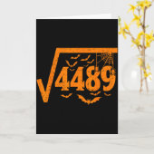 Square Root 4489 Funny Halloween Meme 67 Math Teac Kaart (Gele Bloem)