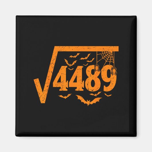 Square Root 4489 Funny Halloween Meme 67 Math Teac Magneet (Voorkant)
