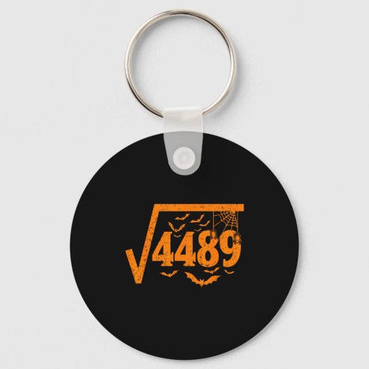Square Root 4489 Funny Halloween Meme 67 Math Teac Sleutelhanger (Voorkant)