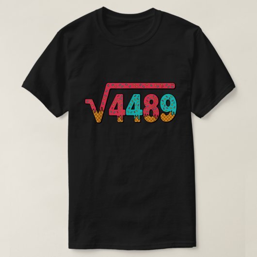 Square Root 4489 Ice Cream Meme Math Shirt (Design voorkant)