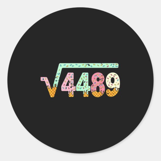 Square Root 4489 Slang Math Teacher Six Seven 6 7 Ronde Sticker (Voorkant)