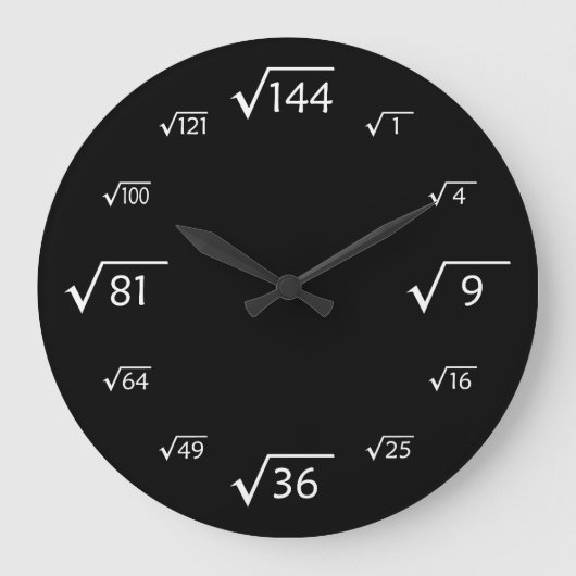 Square Root Large Wall Clock Grote Klok (Voorkant)