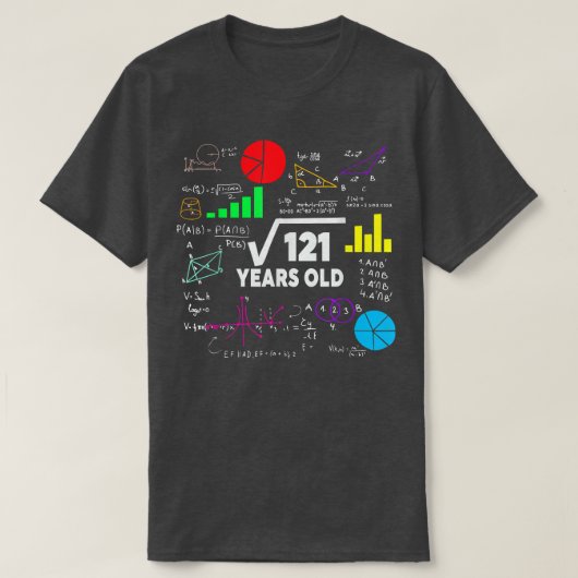Square Root of 121 11th Birthday 11 Year Old Gifts T-shirt (Design voorkant)