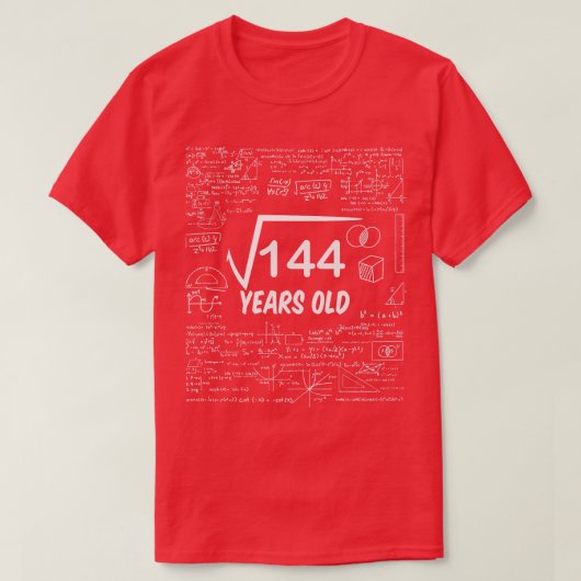 Square Root of 14412th Birthday 12 Years Old Wisku T-shirt (Design voorkant)