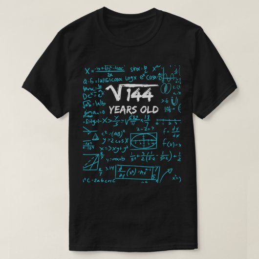 Square Root of 144 12th Birthday 12 Years Old Gif T-shirt (Design voorkant)