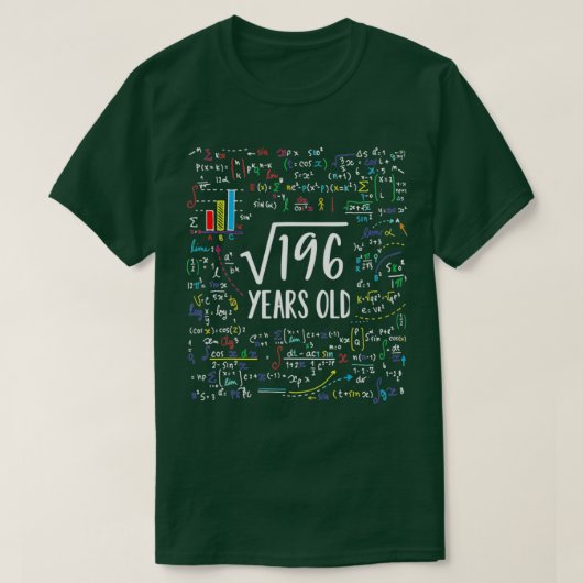 Square Root of 196 14th Birthday 14 Year Old Gifts T-shirt (Design voorkant)