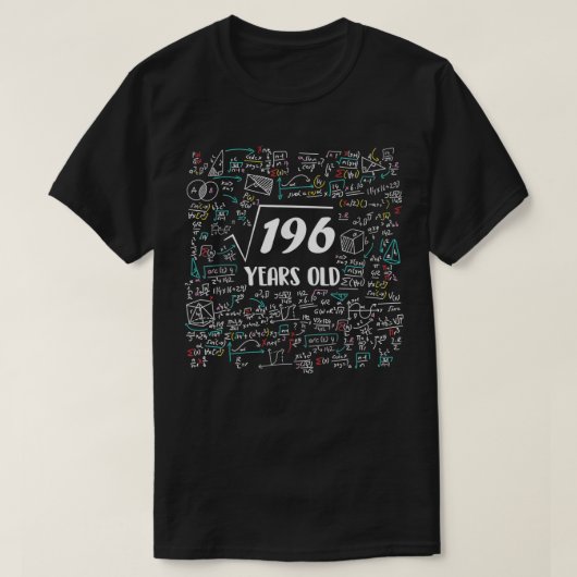 Square Root of 196 Bday Wiskunde 14th Birthday 14  T-shirt (Design voorkant)
