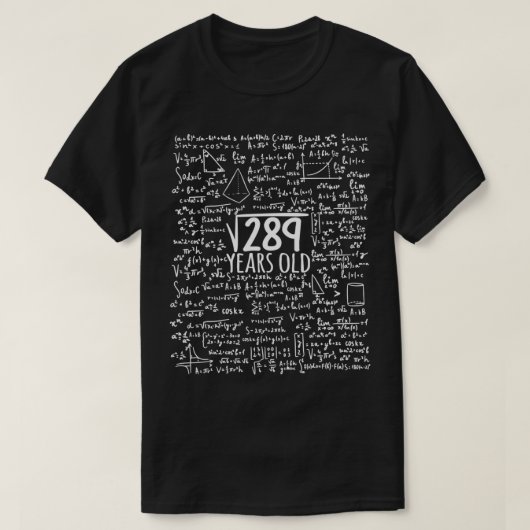 Square Root Of 289 17th Birthday 17 Year Old Gifts T-shirt (Design voorkant)