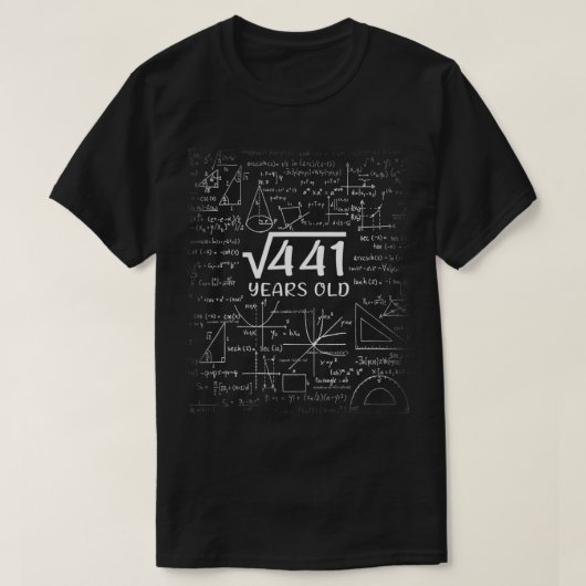 Square Root Of 441 21st Birthday 21 Year Old Math  T-shirt (Design voorkant)