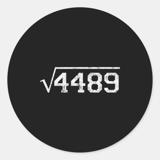 Square Root Of 4489 Slang Math Teacher Six Seven 6 Ronde Sticker (Voorkant)