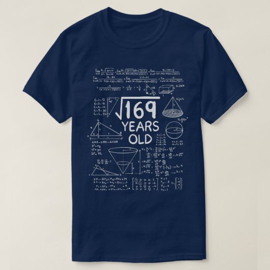 Square Root van 169 13 jaar oud 13th Birthday Gift T-shirt (Design voorkant)