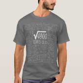 Square Root van 4900 70 jaar oude 70e verjaardag T-shirt (Voorkant)