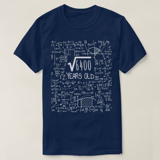 Square Root van 6400 80 jaar Oude80e verjaardag T-shirt (Design voorkant)